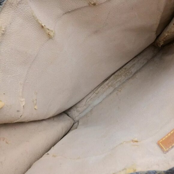 LOUIS VUITTON Logo Sac Plat Hand Tote Bag Monogram Leather Brown - Picture 15 of 15